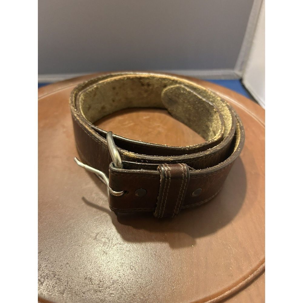 Red Wing Belt Mens 43 Brown Leather USA Made Solid Brass Buckle Casual Workwear